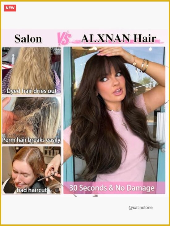 Long Wavy Layered Clip-in Hair Extensions, Synthetic Full Head Hairpiece 20 Inch main image 5